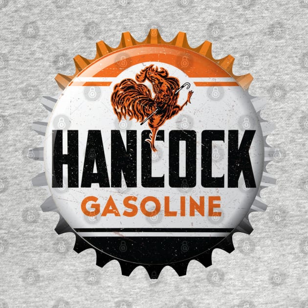 Hancock Gasoline Bottle Cap Retro T-Shirt by funkymonkeytees